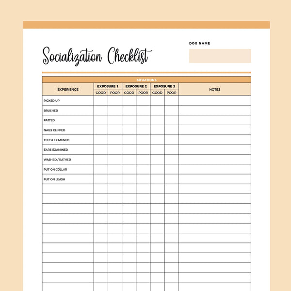 Puppy Socialisation Checklist Printable | Instant Download PDF | A4 and US Letter – Plan Print Land puppy-socialisation-checklist-printable-instant-download-pdf-a4-and-us-letter-plan-print-land