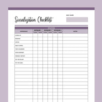 Puppy Socialisation Checklist Printable - Purple
