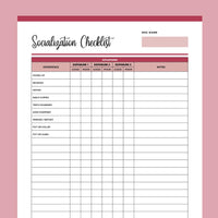 Puppy Socialisation Checklist Printable - Red
