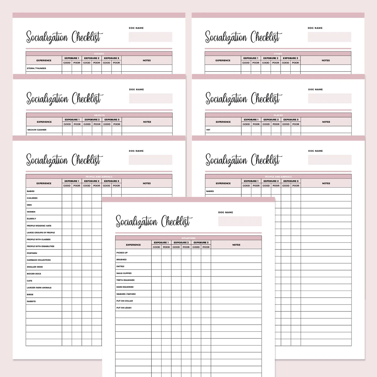 Puppy Socialisation Checklist Printable | Instant Download PDF | A4 and ...