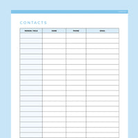 Quick Contacts Sheet Editable - Dark Blue