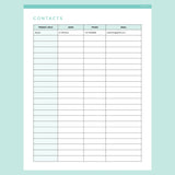 Quick Contacts Sheet Editable
