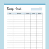 Savings Tracker Printable - Blue