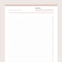 Simple Checklist Editable - Brown