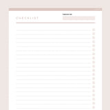 Simple Checklist Editable - Brown