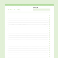 Simple Checklist Editable - Green