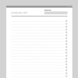 Simple Checklist Editable - Grey