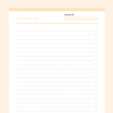 Simple Checklist Editable - Orange