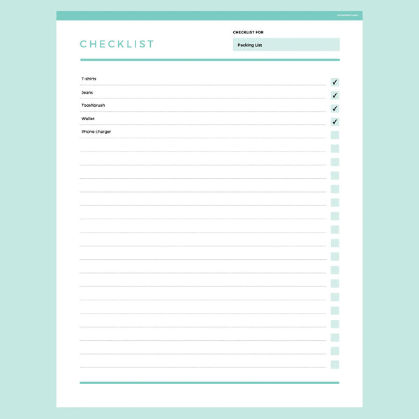 Simple Checklist Editable