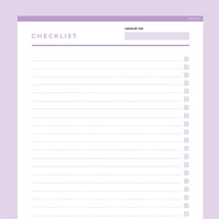 Simple Checklist Editable - Purple