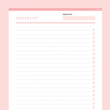 Simple Checklist Editable - Red