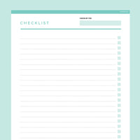 Simple Checklist Editable - Teal