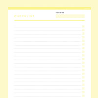 Simple Checklist Editable - Yellow