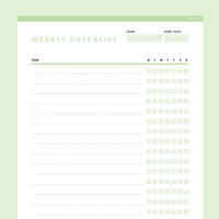 Simple Checklist Template Editable - Green