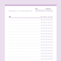Simple Checklist Template Editable - Lavendar
