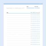 Simple Checklist Template Editable - Light Blue