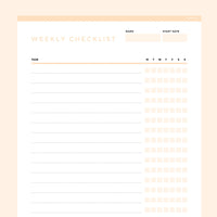 Simple Checklist Template Editable - Orange