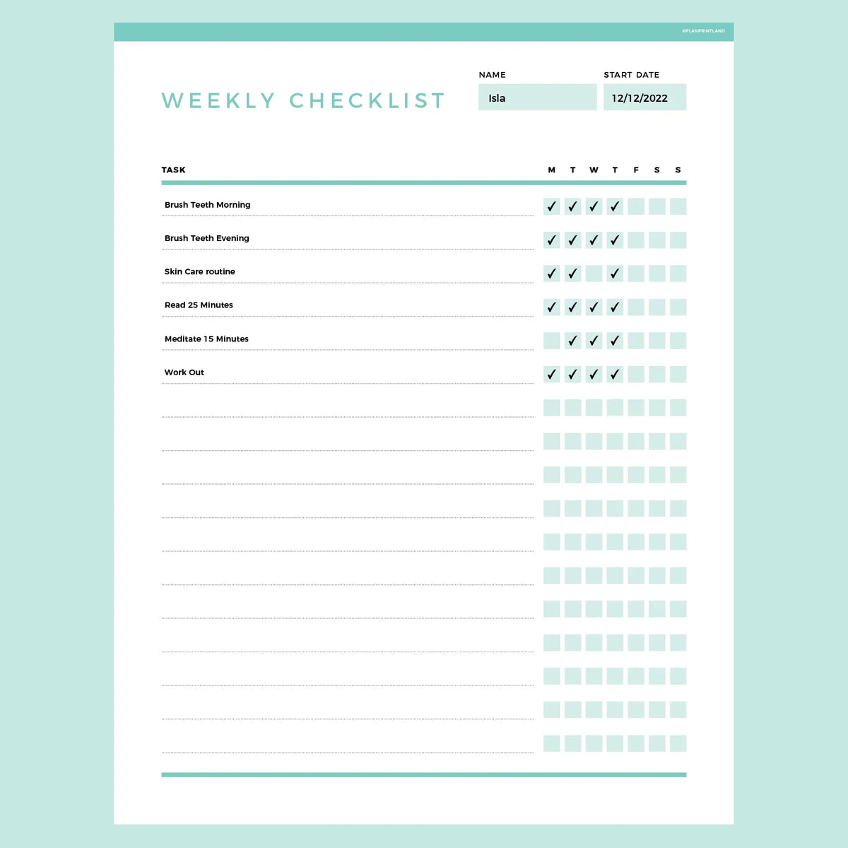 Simple Checklist Template Editable | Instant Download Fillable PDF | A4 ...