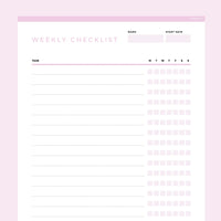 Simple Checklist Template Editable | Instant Download Fillable PDF | A4 ...