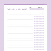 Simple Checklist Template Editable - Purple