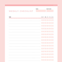 Simple Checklist Template Editable - Red