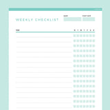 Simple Checklist Template Editable - Teal