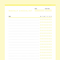 Simple Checklist Template Editable - Yellow