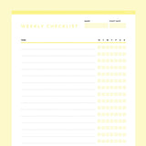 Simple Checklist Template Editable - Yellow