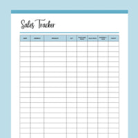 Simple Sales Tracker Printable - Blue