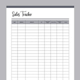 Simple Sales Tracker Printable - Grey