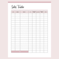 Simple Sales Tracker Printable