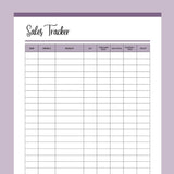 Simple Sales Tracker Printable - Purple
