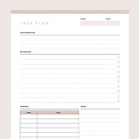 Task Planner Template Editable - Brown