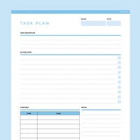 Task Planner Template Editable | Instant Download Fillable PDF | A4 and ...