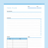 Task Planner Template Editable - Dark Blue