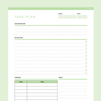 Task Planner Template Editable - Green