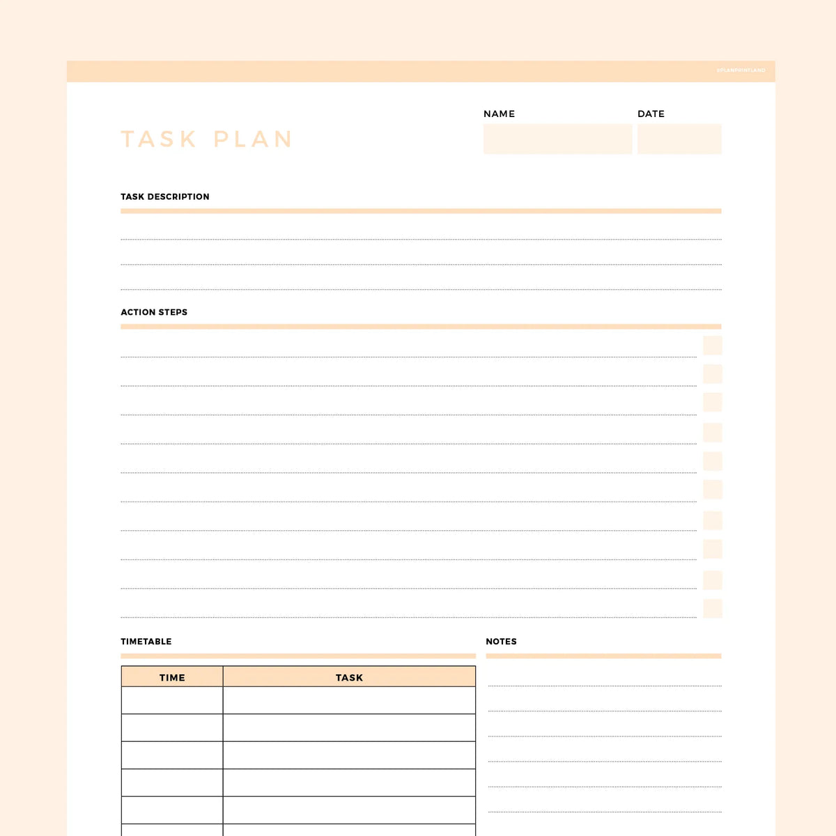 Task Planner Template Editable | Instant Download Fillable PDF | A4 and ...