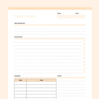 Task Planner Template Editable - Orange