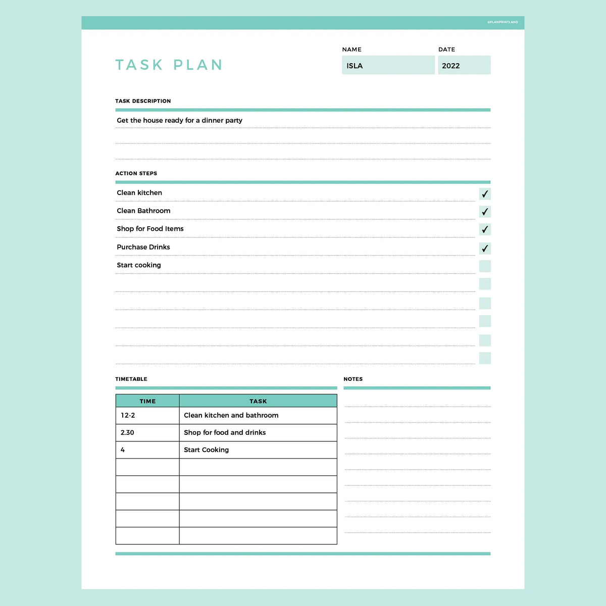 Task Planner Template Editable | Instant Download Fillable PDF | A4 and ...