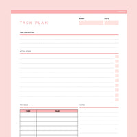 Task Planner Template Editable - Red