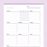 To Do List Template Editable - Lavendar