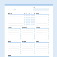 To Do List Template Editable - Light Blue