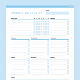 Weekly Checklist Editable - Dark Blue