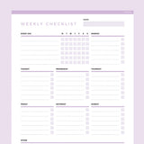 Weekly Checklist Editable | Instant Download Fillable PDF | A4 and US ...