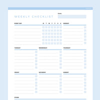Weekly Checklist Editable | Instant Download Fillable PDF | A4 and US ...
