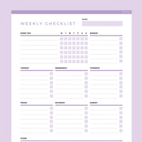 Weekly Dated Checklist.pdf Weekly Checklist Editable | Instant Download Fillable PDF | A4 and US ...