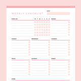 Weekly Checklist Editable | Instant Download Fillable PDF | A4 and US ...