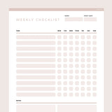 Weekly Checklist Template Editable - Brown