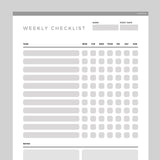 Weekly Checklist Template Editable - Grey