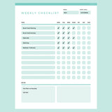 Weekly Checklist Template Editable